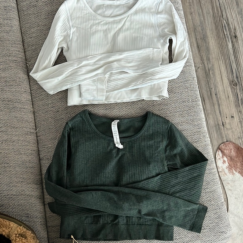 two lululemon cropped shirts